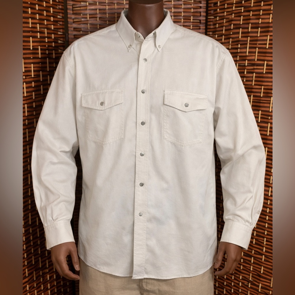 Wrangler Western Shirt Men’s 16.5 x 35 Tan Button Down Long Sleeve